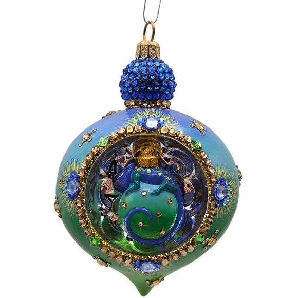 Patricia Breen Ornament Anniversary Reflector Peacock Chameleon Christmas Decor - Picture 3 of 11